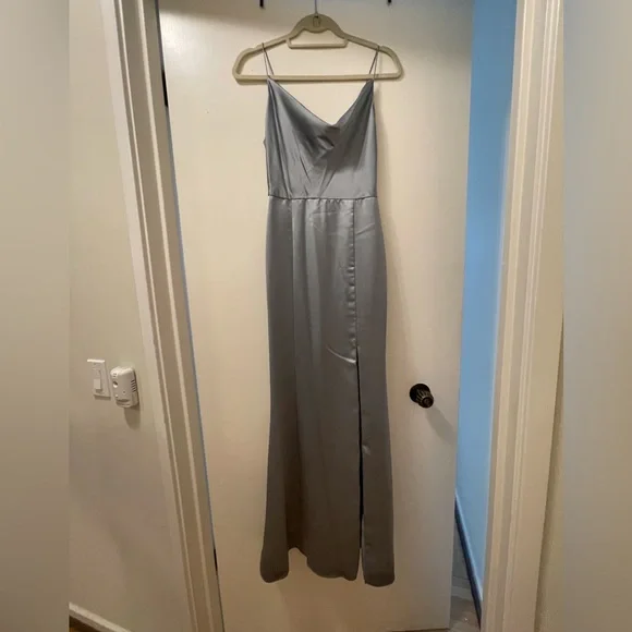 Amsale | Dresses | Amsale Chloe Bridesmaid Dress In Jade Fluid Satin |  Poshmark